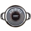 GARNEK EMALIOWANY 18cm 1,3L Z POKRYWĄ BANQUET METALLIC BLACK